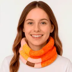 NIBA - Bufanda Lana Circular Naranjo Café Beige