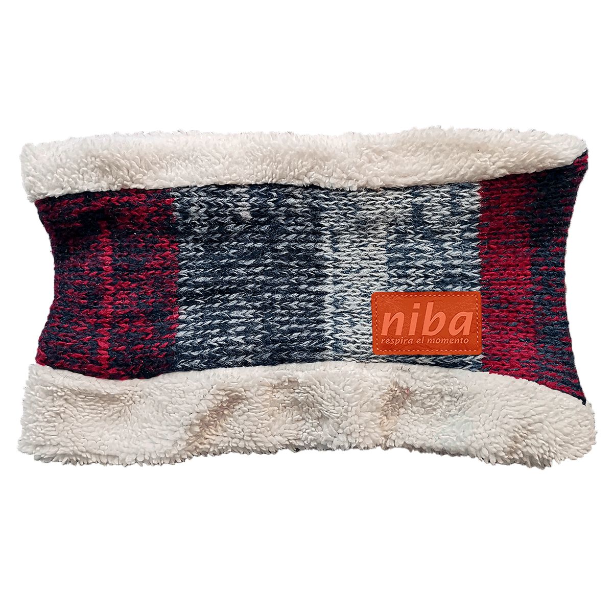 NIBA - Bufanda  Lana Circular Azul Rojo Niba