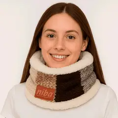 NIBA - Bufanda Cuello Lana Circular Café