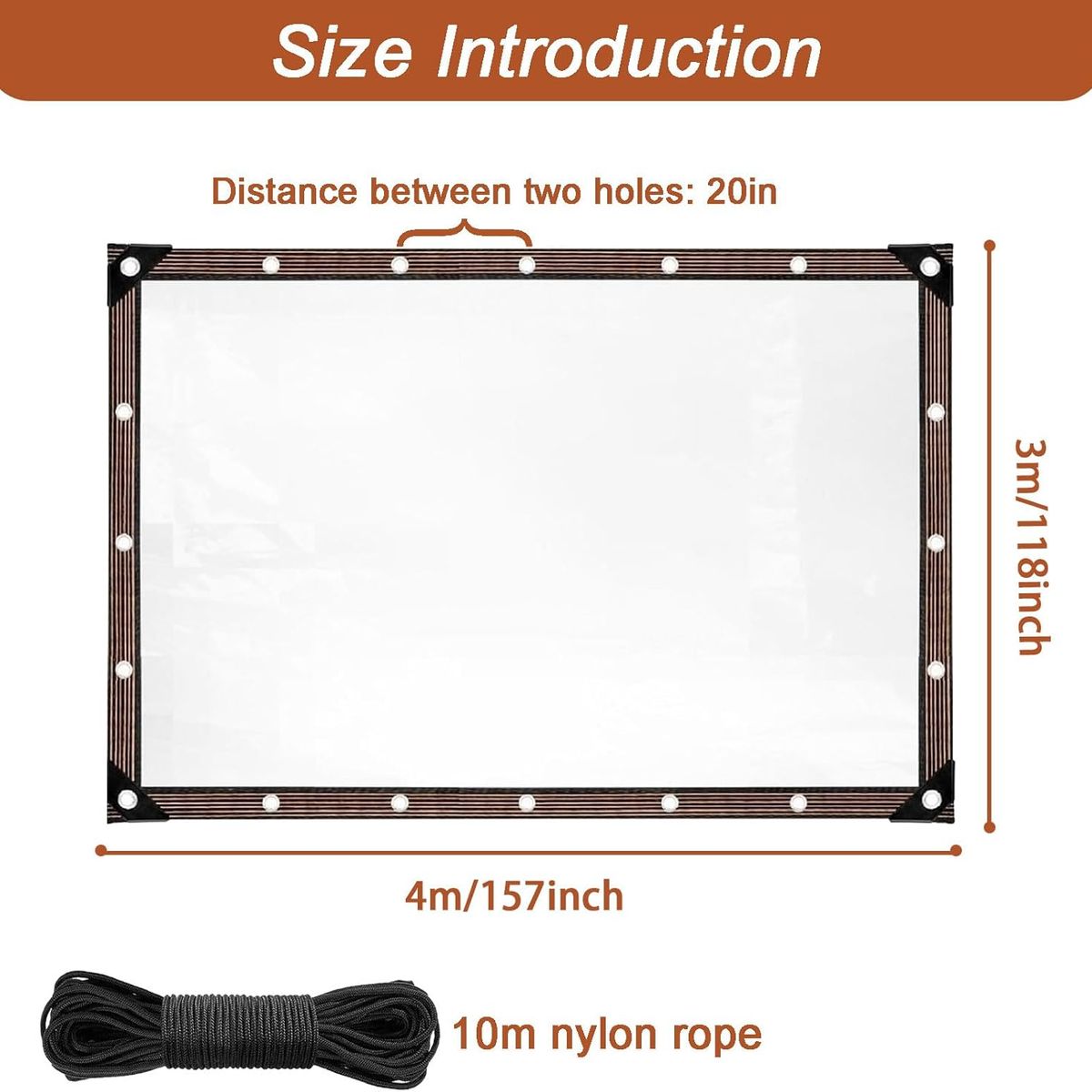 KUANGYE - Lonas Transparentes Resistentes Impermeables 3m×4m