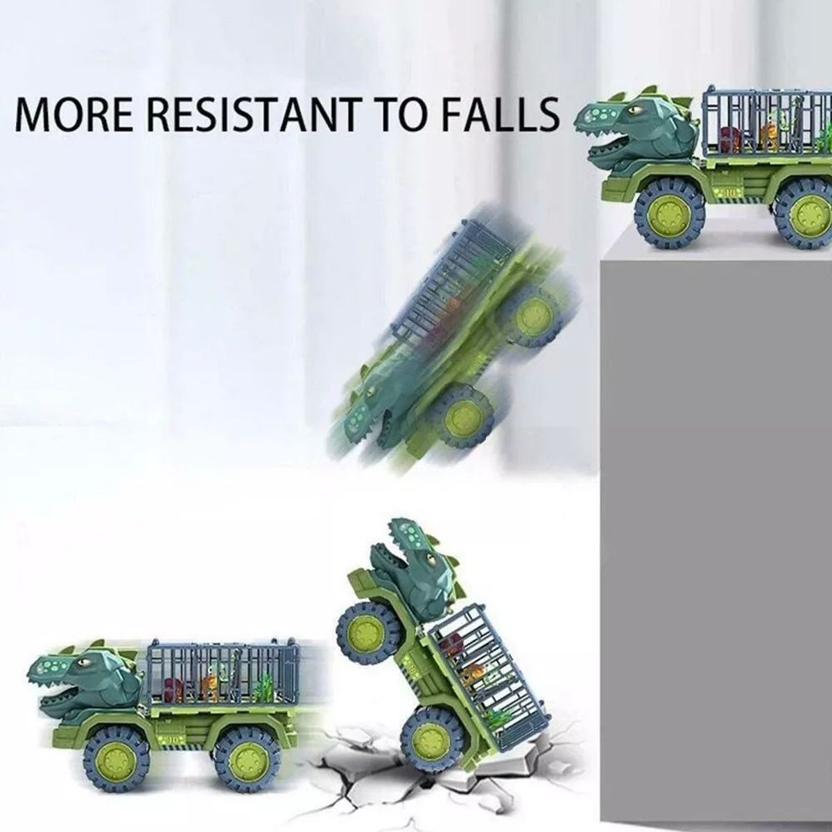 KUANGYE - Juguete Camion Tiranosaurio Rex Transporte De Dinosaurios