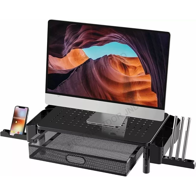 DEKANO - Hueco Base Monitor Soporte 3 Niveles Notebook Cajón Pc Impresora