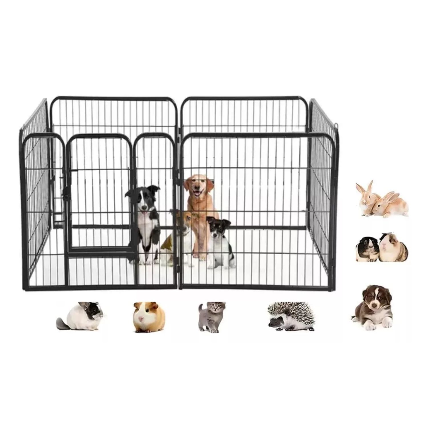 DEKANO Corral Para Mascota Jaula De Perros Gato Valla Metal 120cm