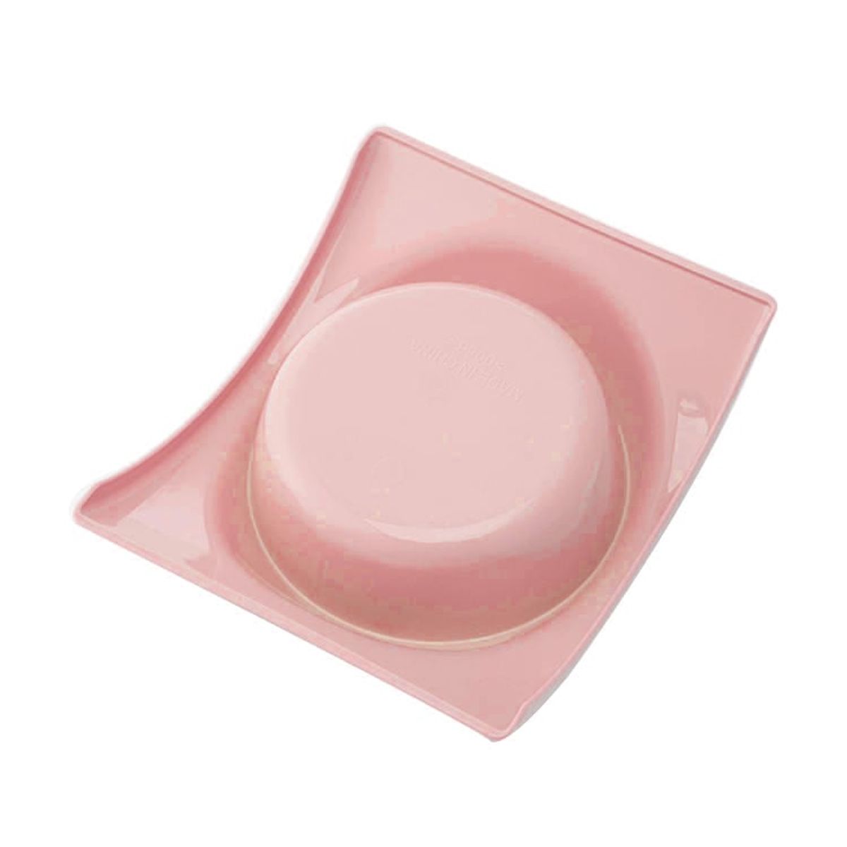 GENERICO - Plato Con Pocillo Acero Inox Mascotas Perros Gatos Rosado