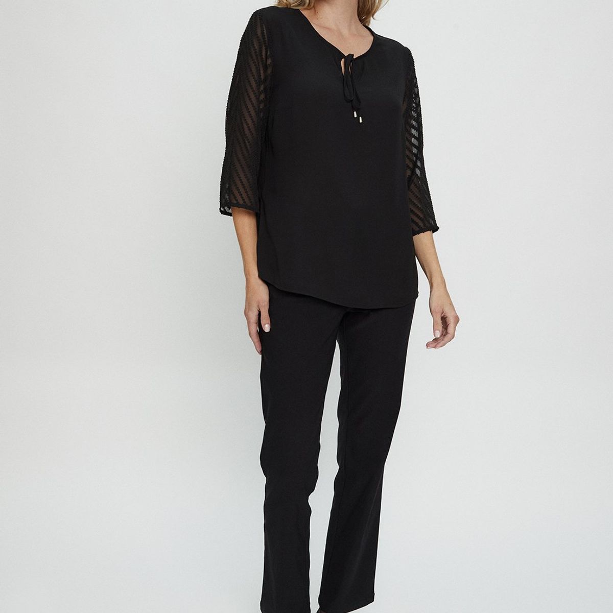 MA GRIFFE - Blusa Manga Larga Negro Mujer Magriffe