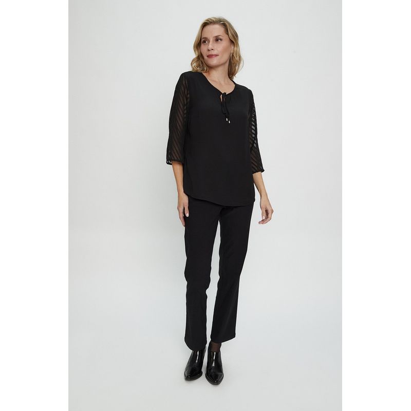 MA GRIFFE - Blusa Lisa Negro Magriffe