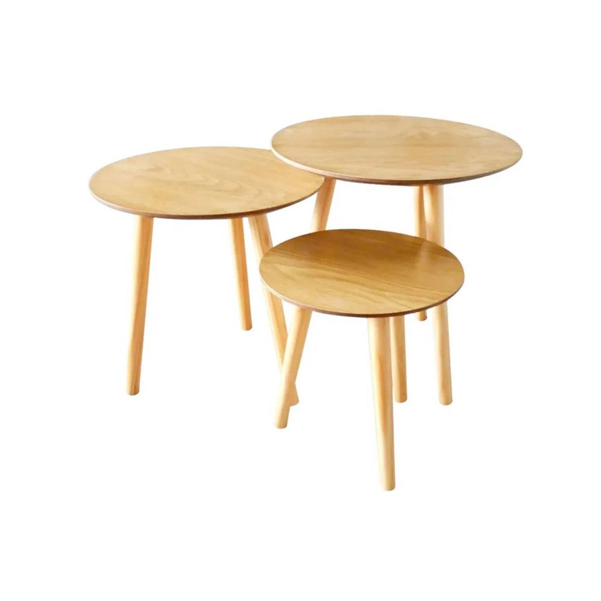 GENERICO - Set 3 Mesas Grape Centro/Lateral Natural