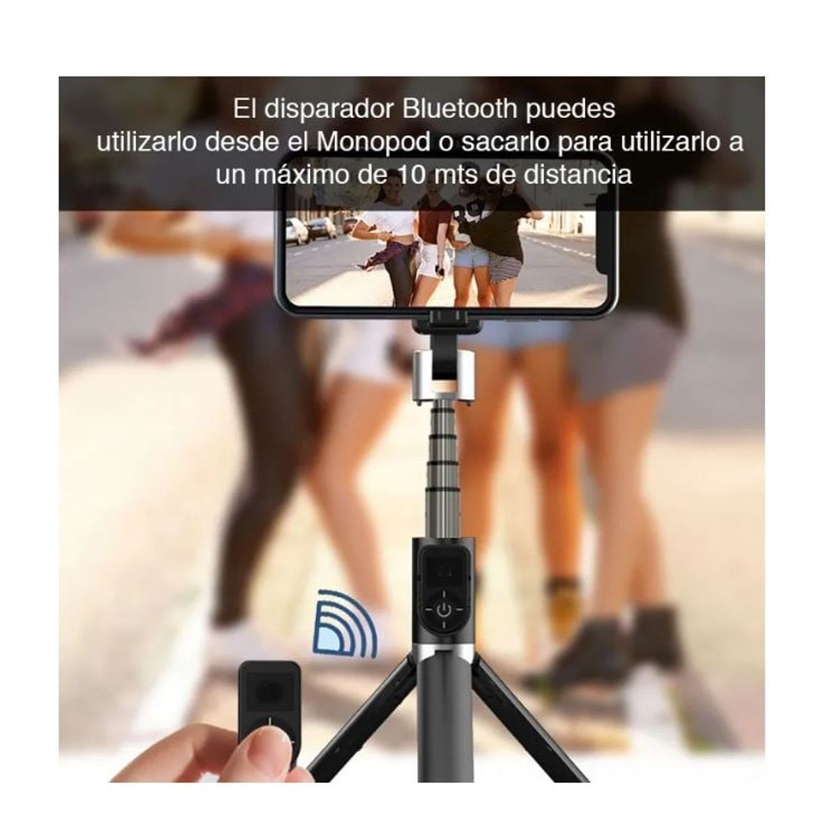 GENERICO - Selfie Baston P70 Black Monopod Bluetooth con Tripoder Black
