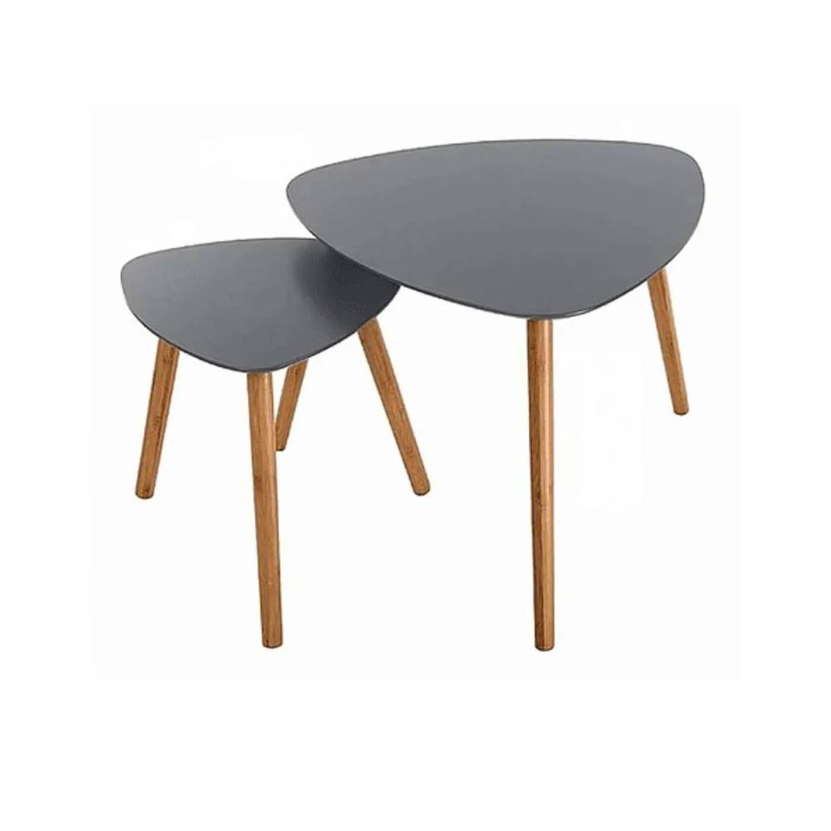 GENERICO - Set 2 Mesas Twins Ovalada Negro