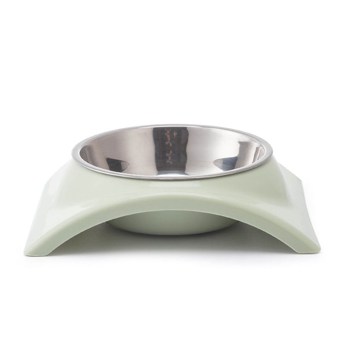 GENERICO - Plato Con Pocillo Acero Inox Mascotas Perros Gatos Verde