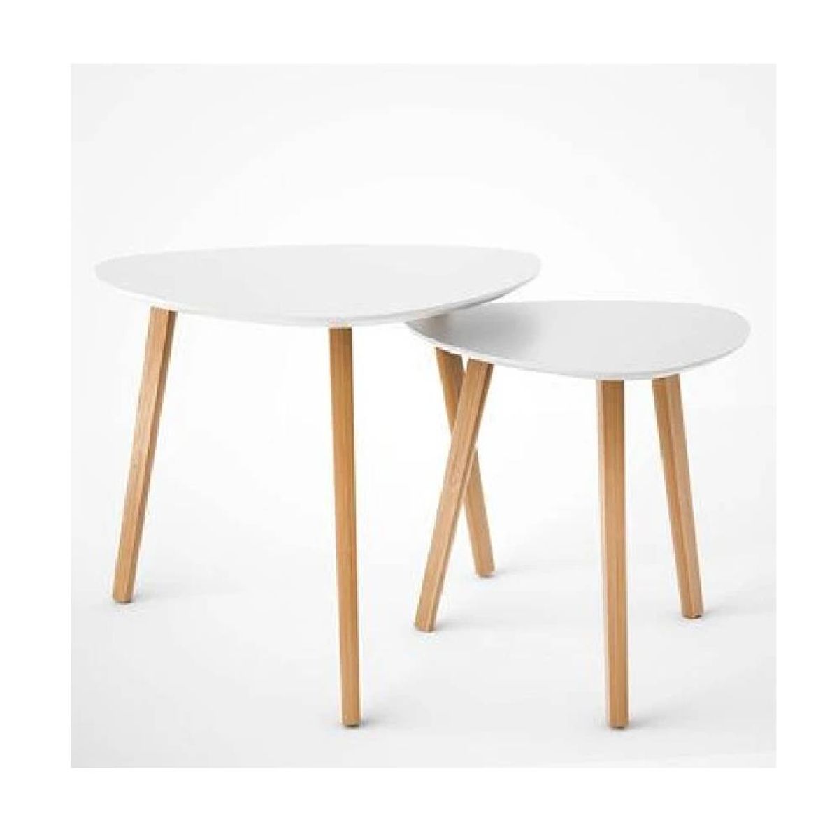 MOAD - Set 2 Mesas Twins Ovalada Blanco