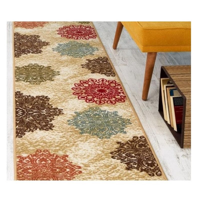MROTTO - Alfombra Pasillo Beige 70 cm x 4 metros ANTIDESLIZANTE Sin Overlock