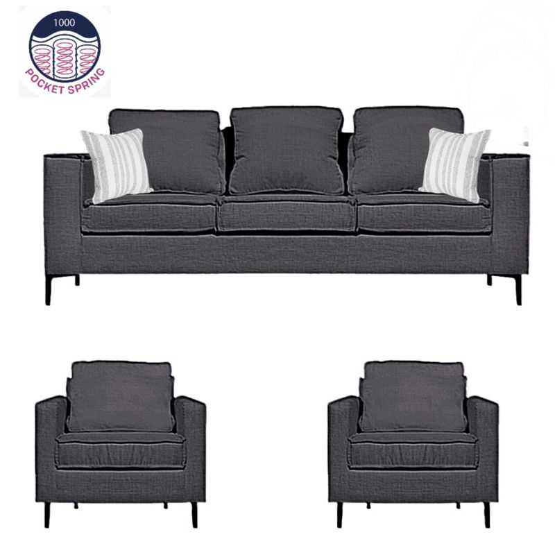SITIAL HOME - LIVING 311, VENETTO MARENGO SOFA MAS 2 POLTRONAS RESORTES