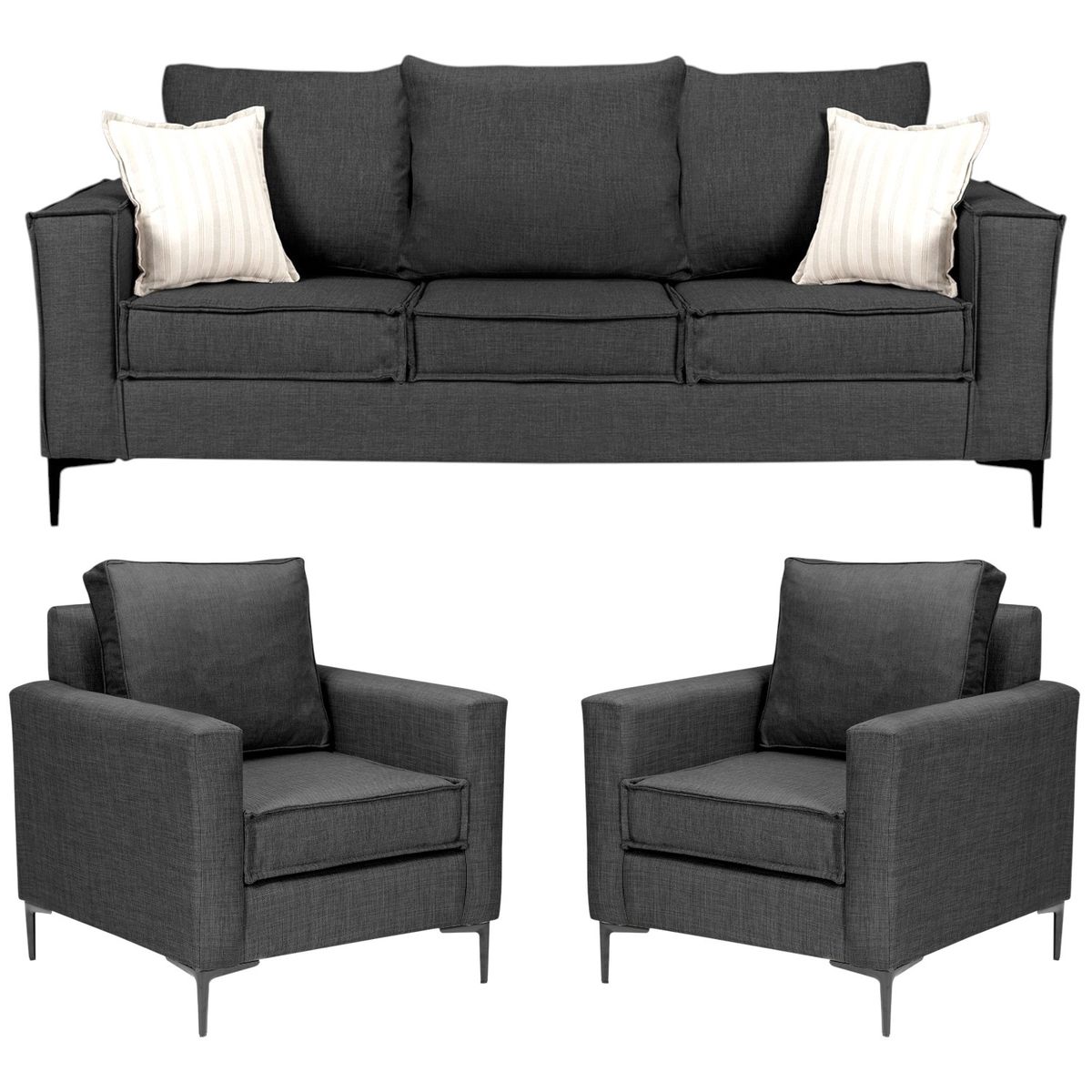 SITIAL HOME - Living 311 Venetto Marengo Sofa 3 cuerpos + 2 Poltronas  resortes