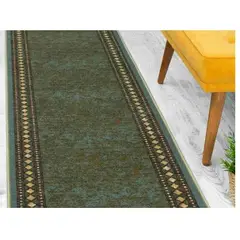 MROTTO - Alfombra Pasillo Verde 70 cm x 2,5 metros ANTIDESLIZANTE Sin Overlock