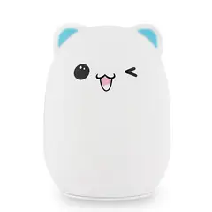 GENERICO - Lámpara Diseño GatoEspanta Cuco Silicona Suave led Celeste