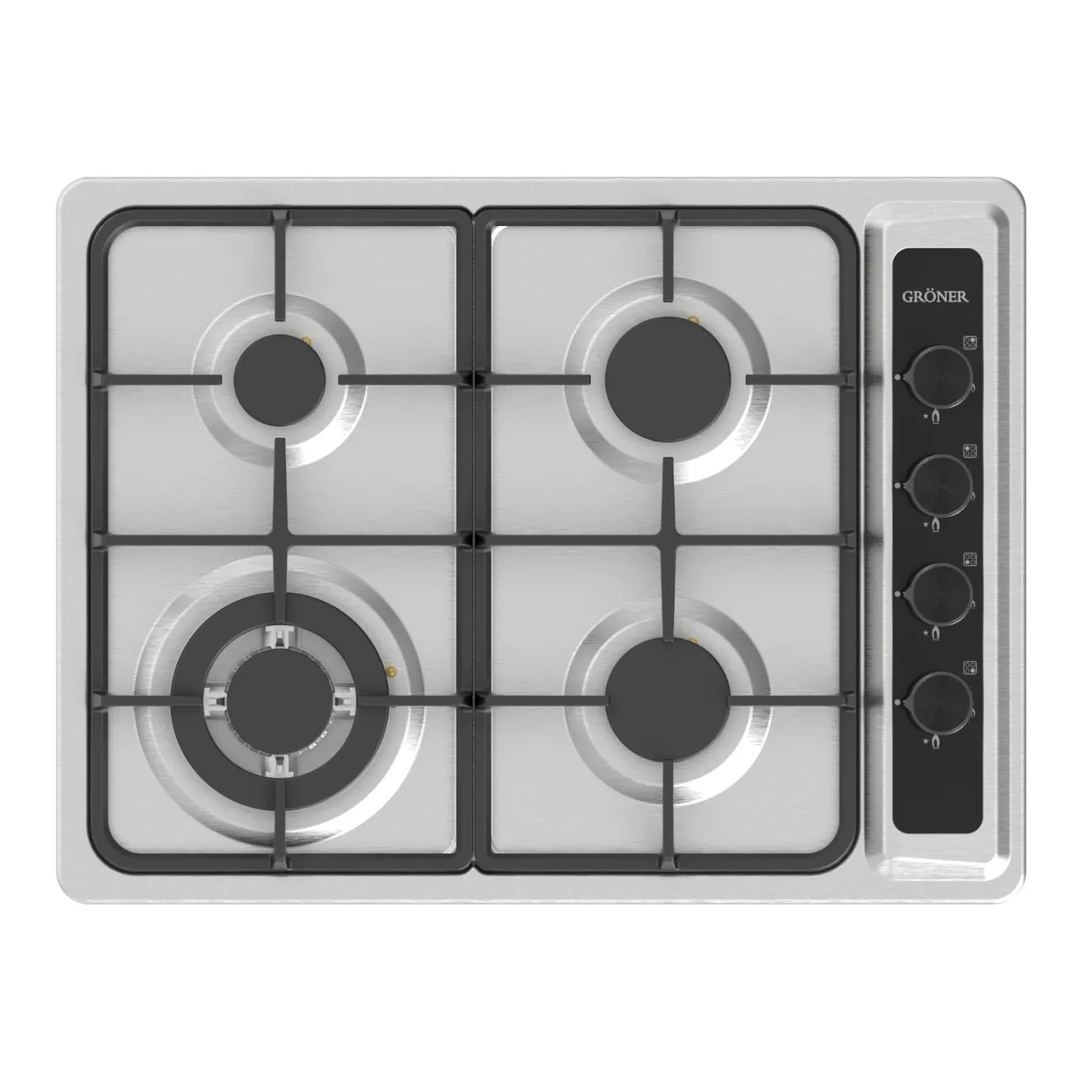 GRONER - Kit Horno Encimera a Gas Inox 4Q