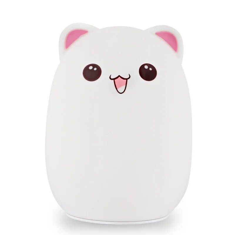 GENERICO - Lámpara Diseño Gato Espanta Cuco Silicona Suave led Rosado