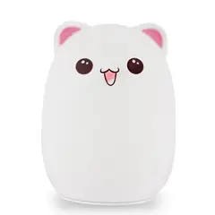 GENERICO - Lámpara Diseño Gato Espanta Cuco Silicona Suave led Rosado