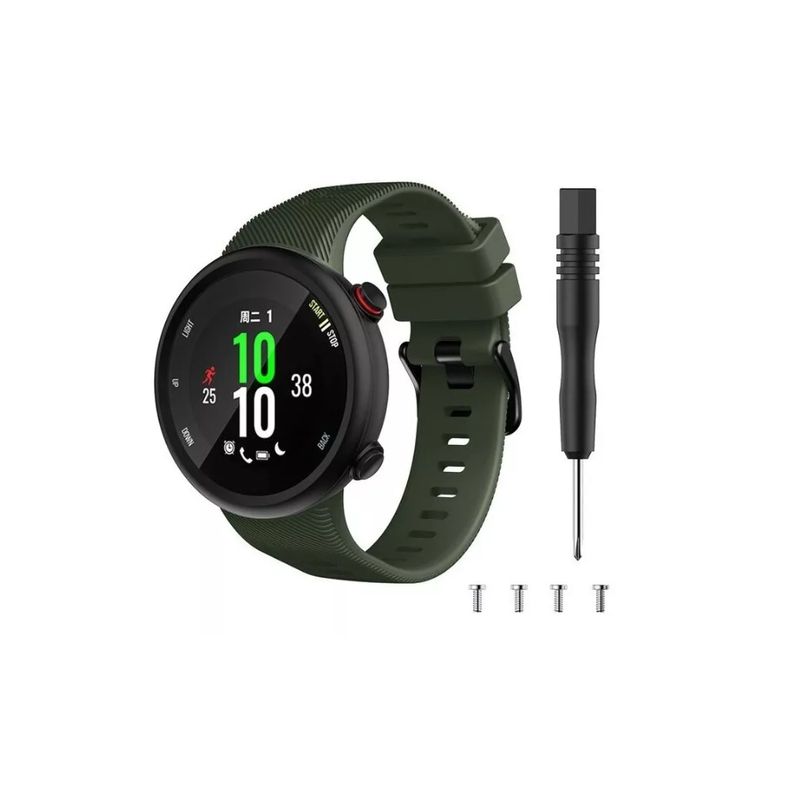 GENERICO - Correa De Silicona Para Garmin Forerunner 45 45s Swim 2-VERDE MUSGO