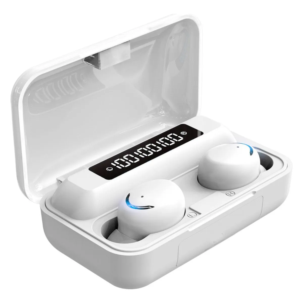 IMPORTCLICK - Audífonos True Wireless Bluetooth Indicador Blanco - Blanco
