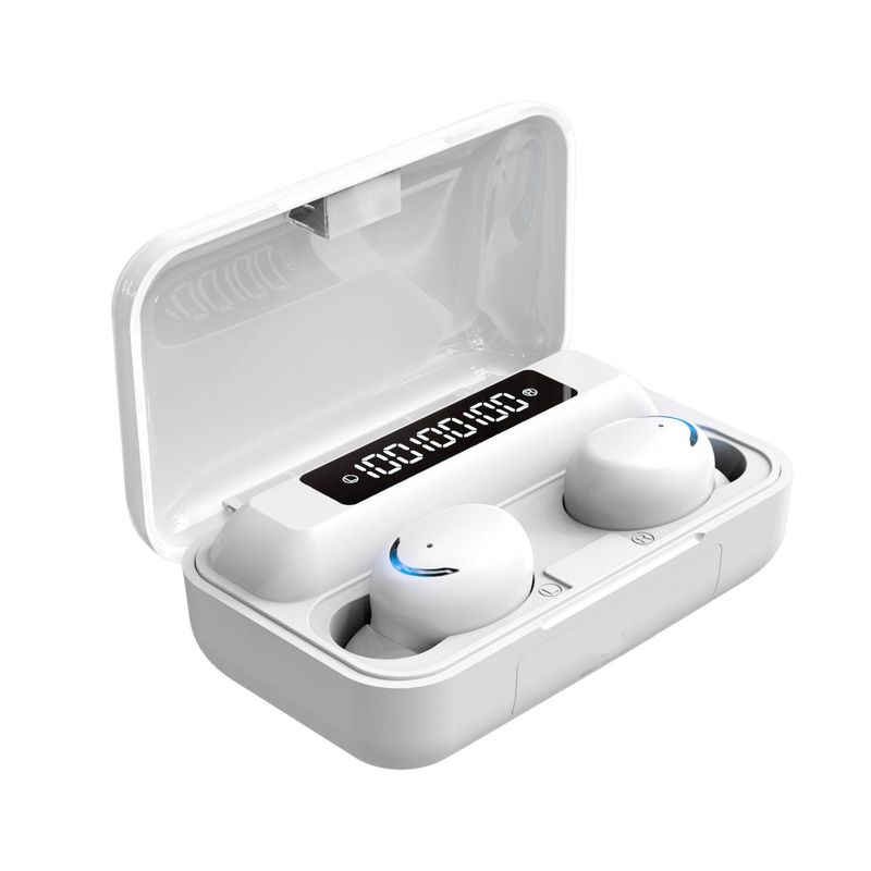 IMPORTCLICK - Audífonos True Wireless Bluetooth Indicador Blanco - Blanco