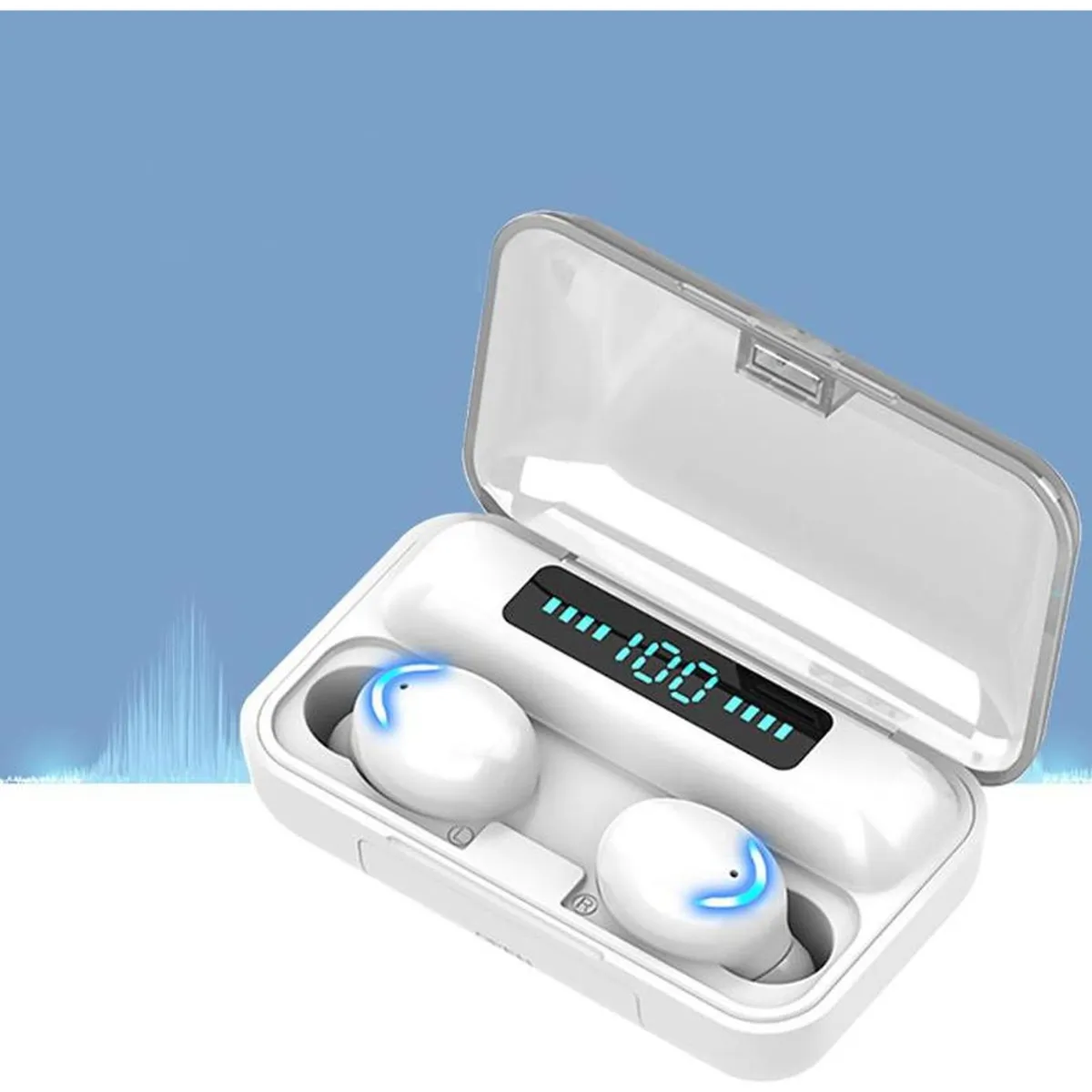 IMPORTCLICK - Audífonos True Wireless Bluetooth Indicador Blanco - Blanco