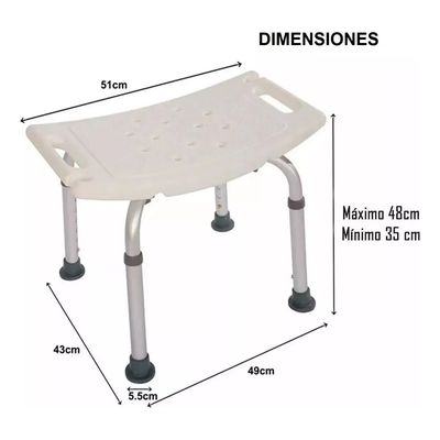 Imagen 2 del producto Silla De Baño Adultos Silla Para Ducha Baños Discapacitado