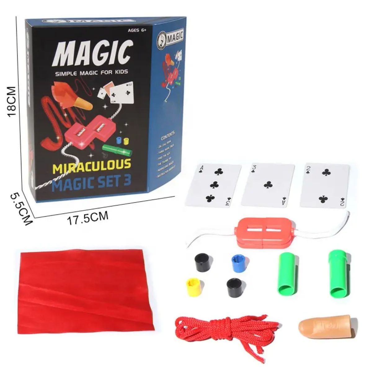 GENERICO - Set Juego De Magia y Trucos Clásico Para Niño Adulto Azul