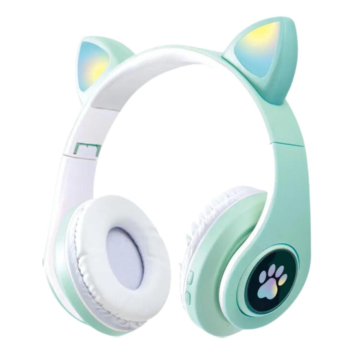 IMPORTCLICK - Audífonos inalámbrico Orejas Gato Led Wireless Bluetooth Verde