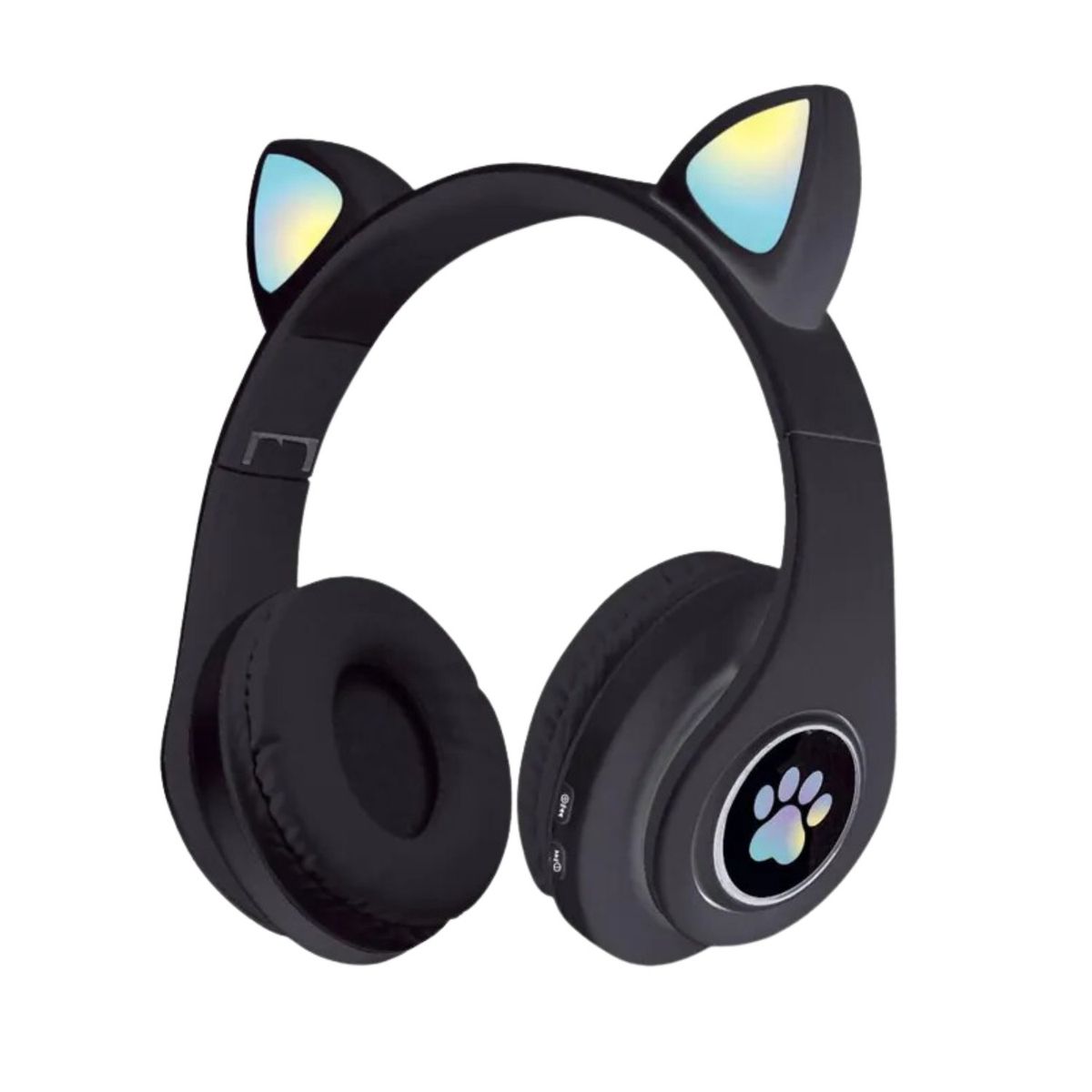IMPORTCLICK - Audífonos inalámbrico Orejas Gato Led Wireless Bluetooth Negro