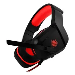 IMPORTCLICK - Audífonos Gamer 3.5mm Conector Estéreo Rojo