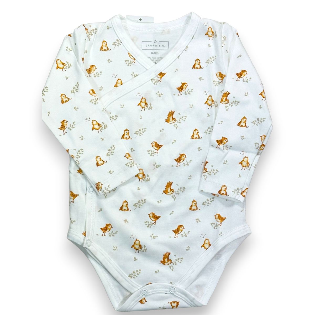 LANDARE - BODY CRUZADO DE ALGODÓN PIMA PAJARITOS LANDARE KIDS