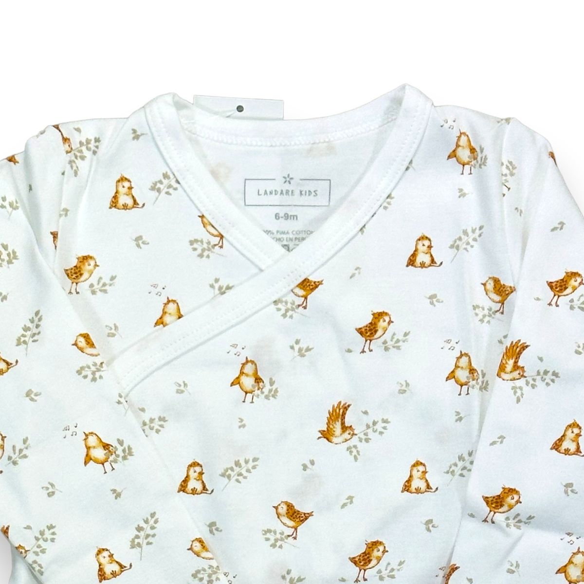 LANDARE - BODY CRUZADO DE ALGODÓN PIMA PAJARITOS LANDARE KIDS