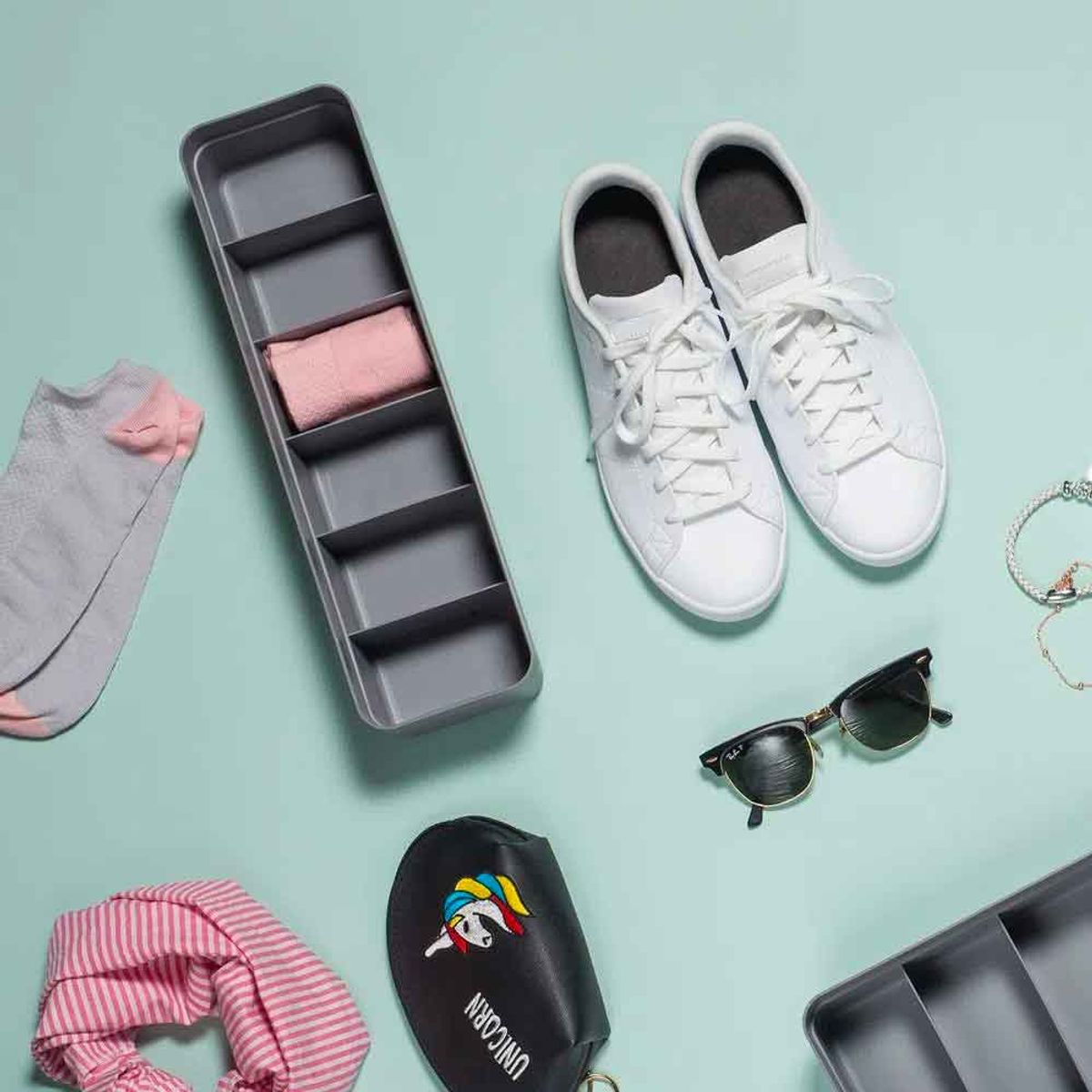 OU - Organizador De Cajón Closet Logic Pequeño Gris OU