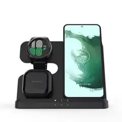 KUULAA - Cargador Inalámbrico 15w 3N1 para Samsung Galaxy Buds y Galaxy Watch
