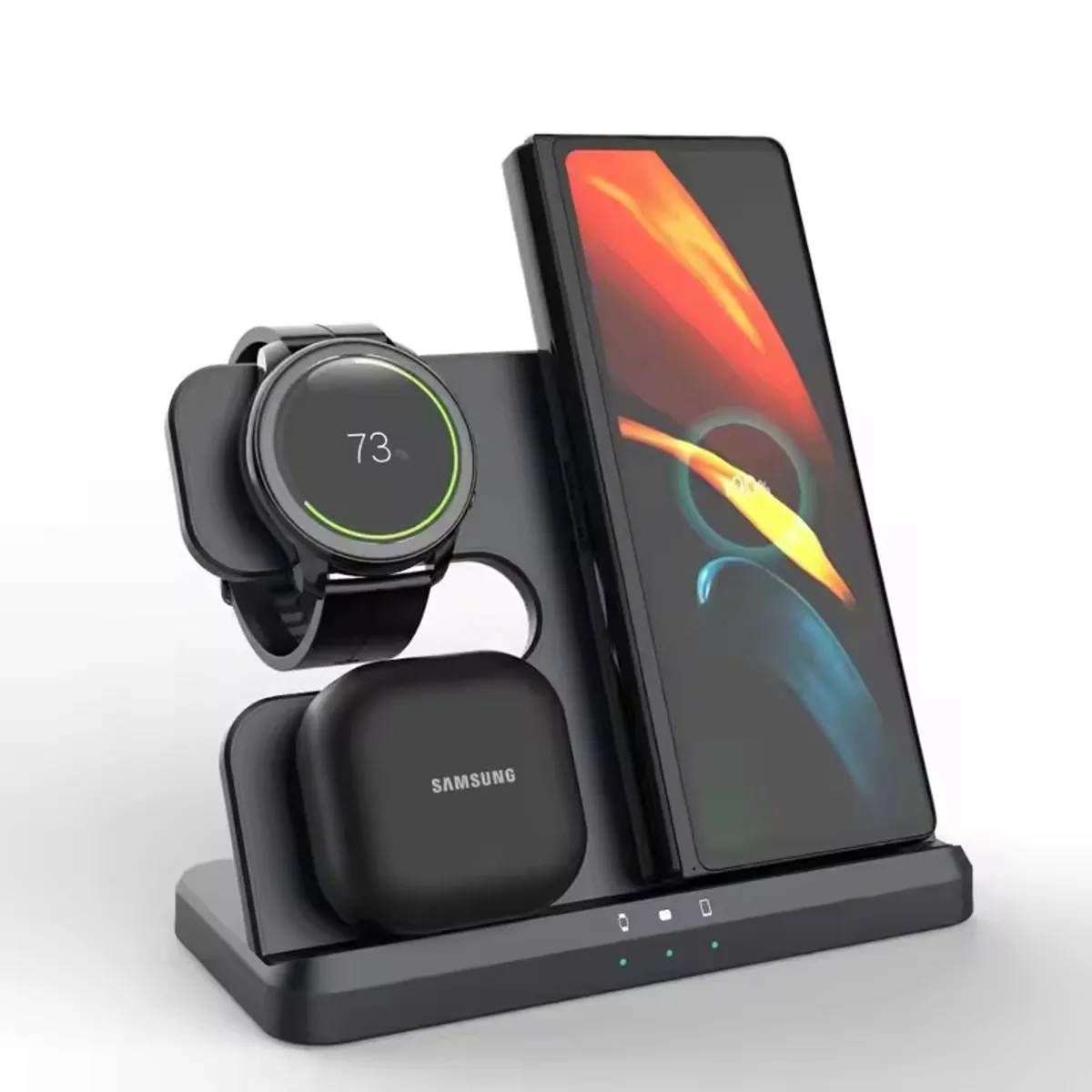 KUULAA - Cargador Inalámbrico 15w 3N1 para Samsung Galaxy Buds y Galaxy Watch