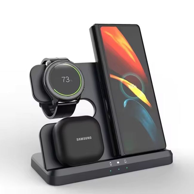 KUULAA - Cargador Inalámbrico 15w 3N1 para Samsung Galaxy Buds y Galaxy Watch