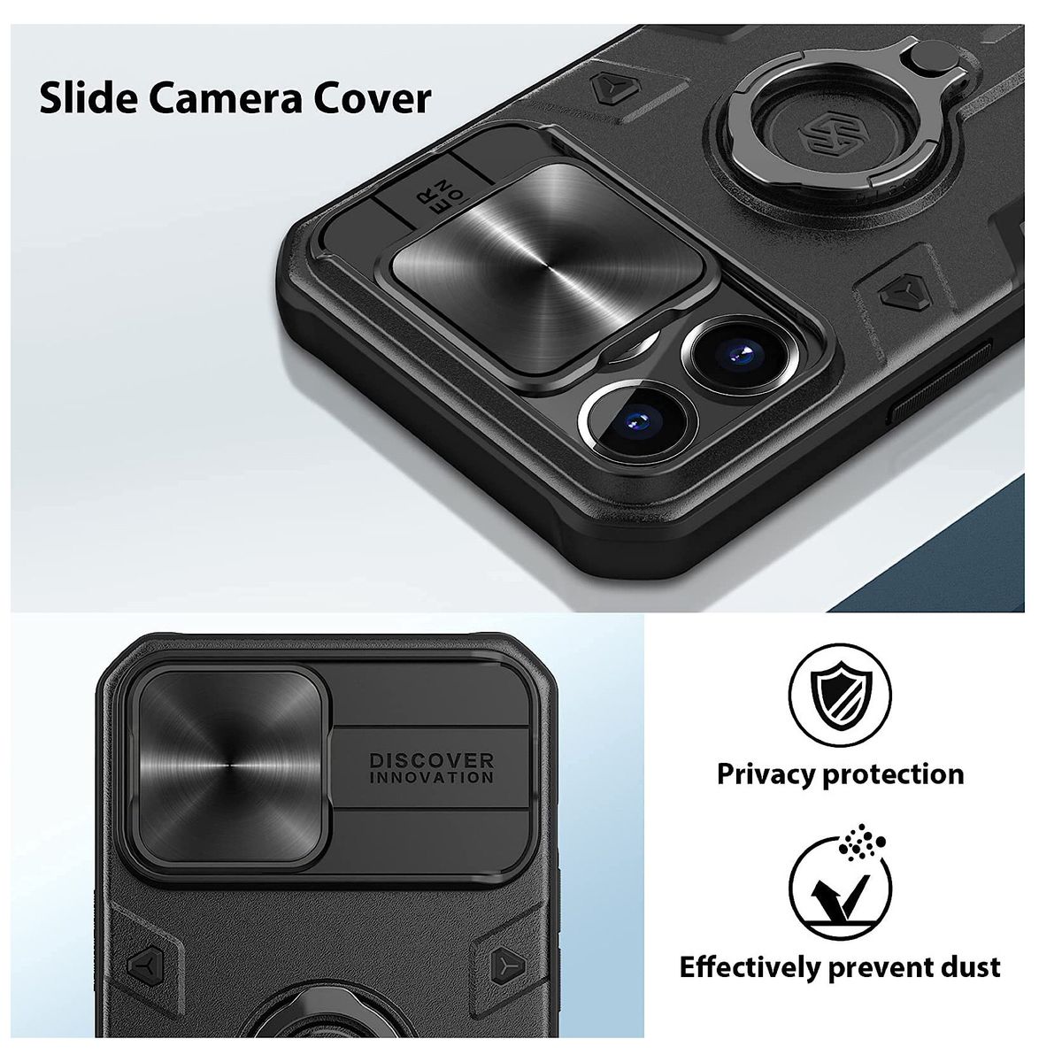 NILLKIN - Carcasa Nillkin Camshield Armor iPhone 13 Pro Max - Negro