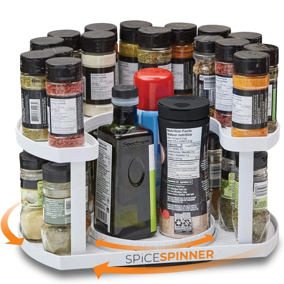 HOMESTAR - Especiero 2 Niveles Condimentos Giratorio 360° Organizador Portail