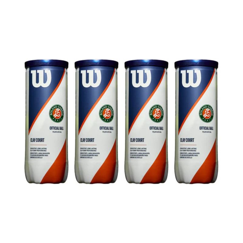WILSON - Pelota De Tenis Roland Garros Clay Ct X4 (3 Ball)