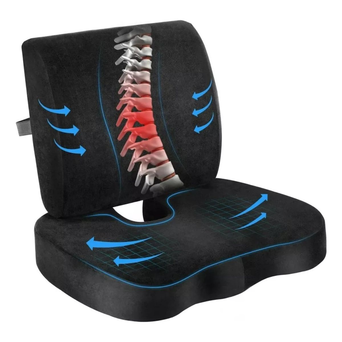 MUNDO MAGIA - Cojin Lumbar Ergonomico Y Asiento Para Sillas