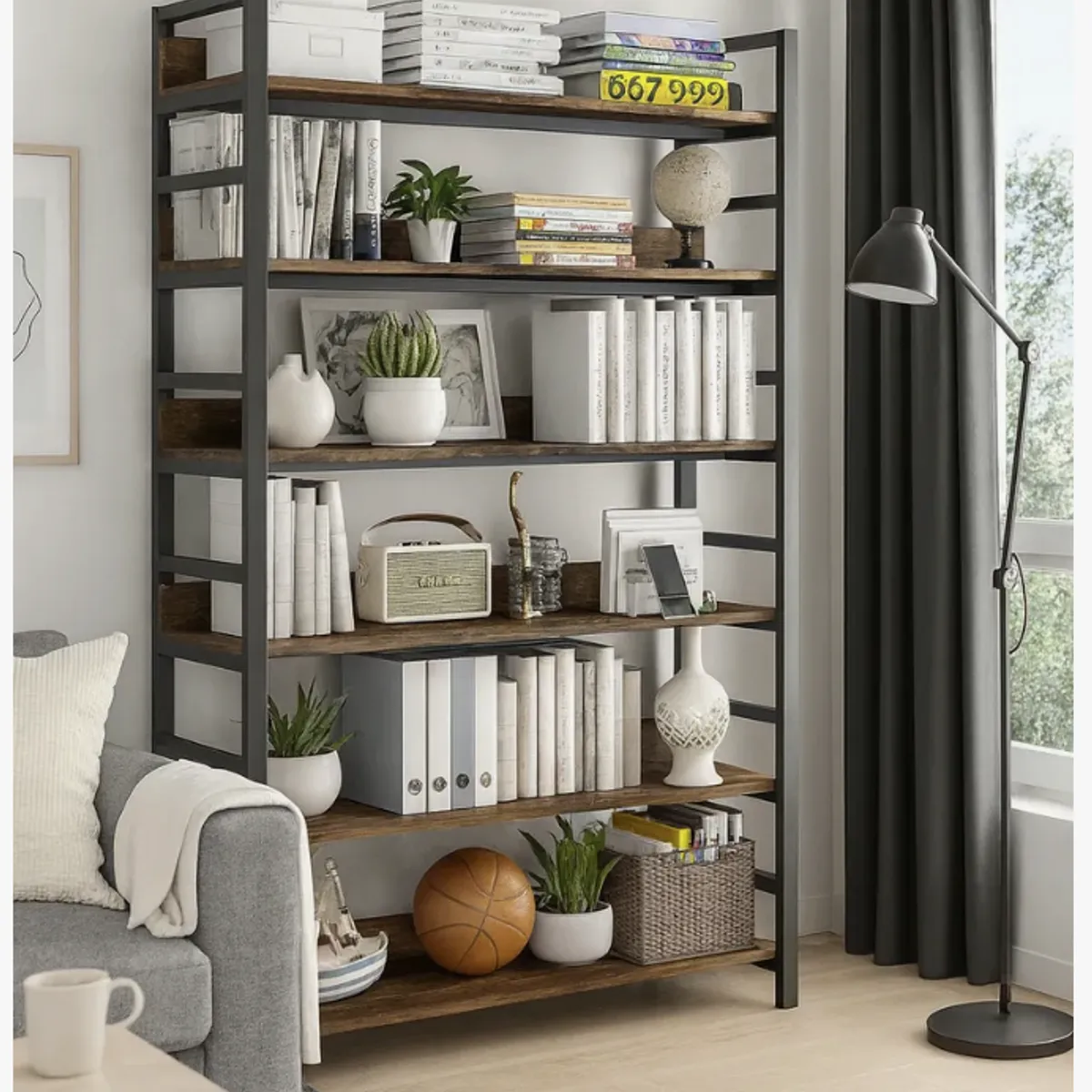 HOMER DESIGN - Organizador Estante Living librero bilioteca 80x30x174 Multifuncional