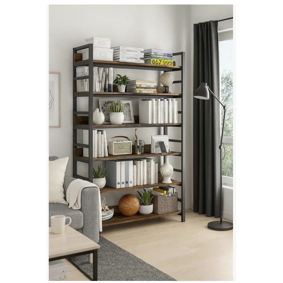 HOMER DESIGN - Organizador Estante Living librero bilioteca 80x30x174 Multifuncional