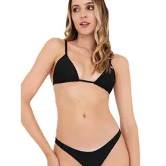 DAIKIRI BIKINIS - Daikiri Bikini Mujer Negro Liso Triangulo Extra Confort Protección UV