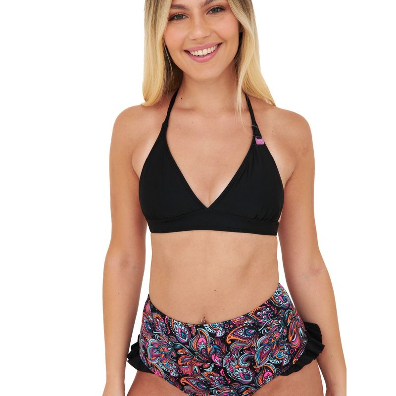 DAIKIRI BIKINIS - Daikiri Bikini Mujer Negro Estampado Triángulo Culote Protección UV