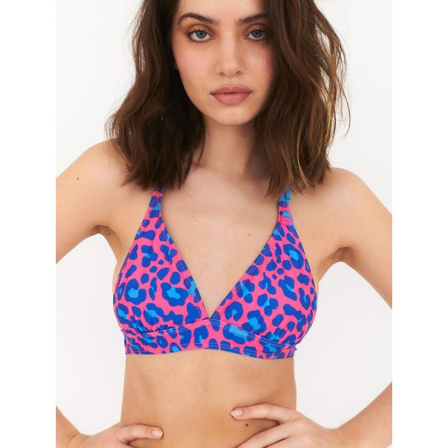 DAIKIRI BIKINIS - Daikiri Top de Bikini Mujer Azul Estampado Triángulo Ajustable Protección UV