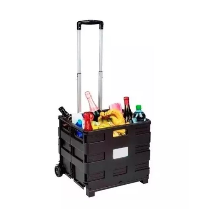 GENERICO - Carrito De Feria Portátil Plegable Con Ruedas De 25 Litros