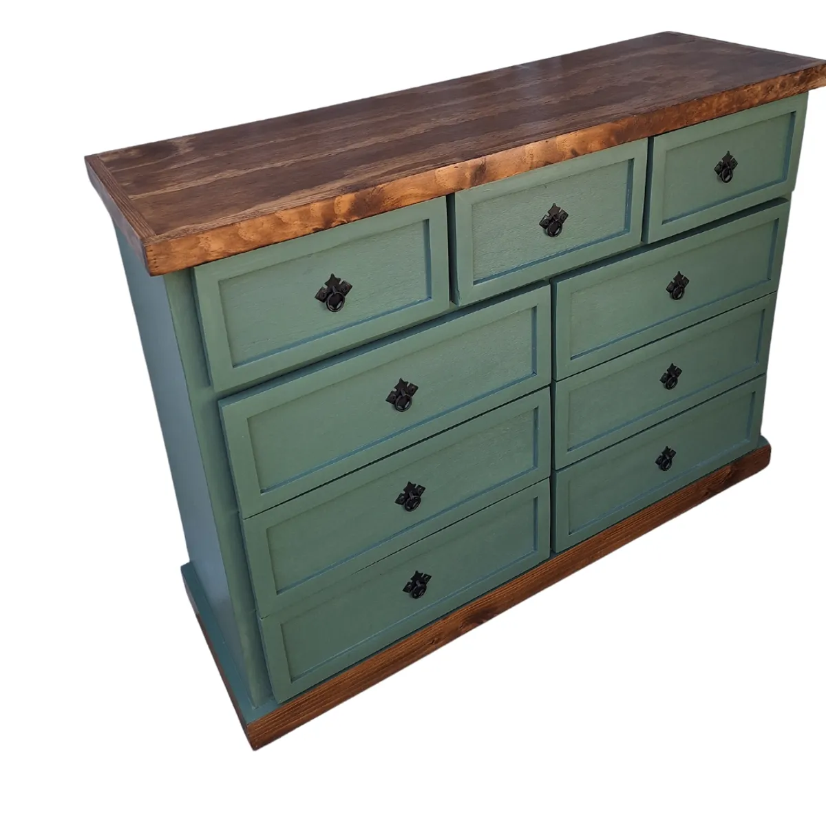 CASAHOGGAR - Comoda Rustica Bicolor Verde 120