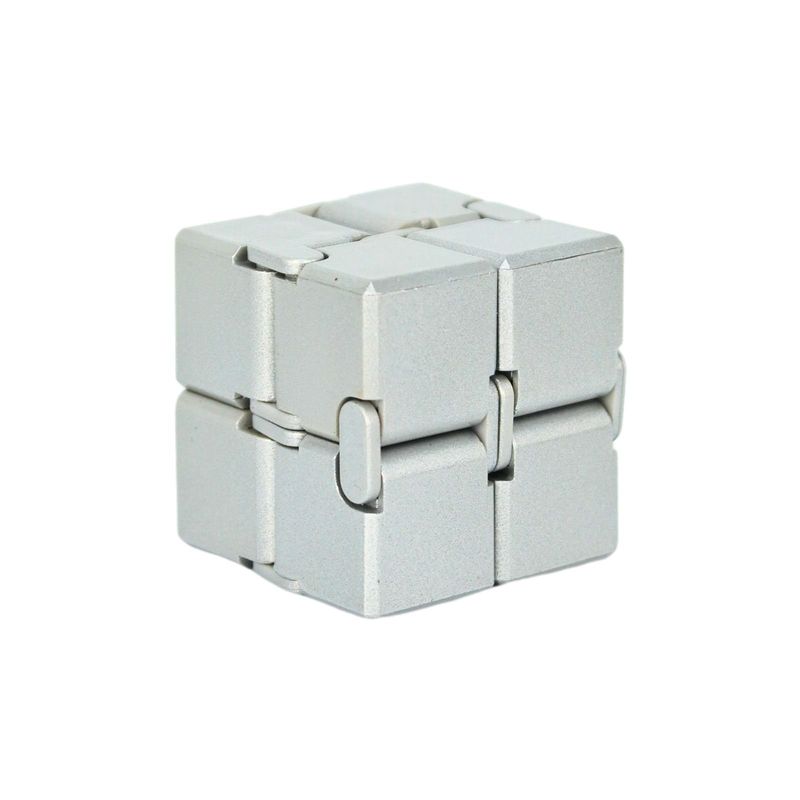 SOLEIO - Juguete Fidget Cube Infinito Cubo Anti Estrés Plateado
